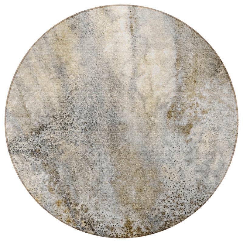 Tapis d'intérieur rond 8 po beige