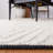 Meudon Natura Flat Weave Wool/Cotton Chevron Rug in Black/Ivory-1891809089