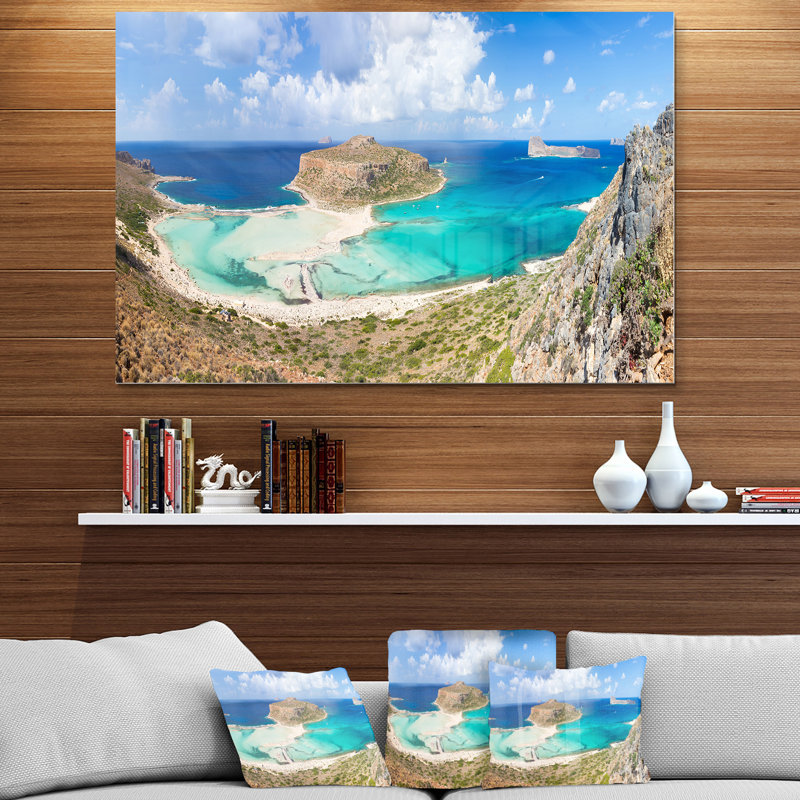 Balos Beach at Crete Island, Grèce - reproduction de photo sur toile tendue, H 34 po x l 44 po, Métal métal