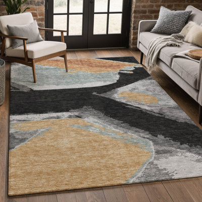 Machine Washable Indoor/Outdoor Chantille ACN2571 Abstract Rug
