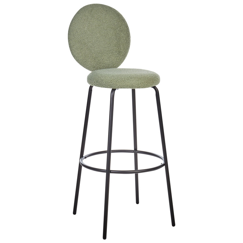 Rheuark Upholstered Counter Stool with Metal Frame, Light Green