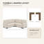 Canapé d'angle convertible 5 places en velours côtelé réversible avec rangement et port USB, beige-547700017