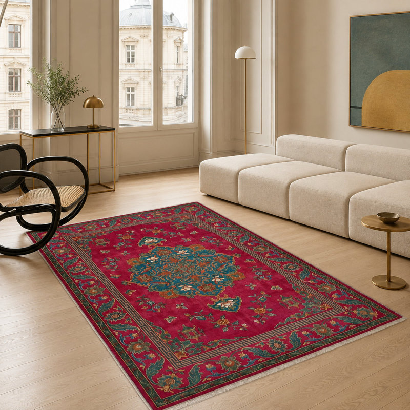 Oriental Cotton and Chenille Flatweave Area Rug, 80 x 150 cm
