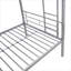 Lit superposé simple au-dessus d'un lit simple en métal argenté pour enfant ou petite chambre d'amis-129225091