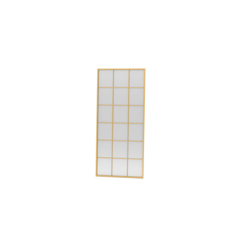 Elegant Cheval Mirror, Gold Finish, 31.5 x 70.9 inches | 100% Metal Construction, Wall-Mountable | Modern Novelty Design with Chequered Pattern, Perfect for Bedrooms & Dressing Areas, Stylish & Functional