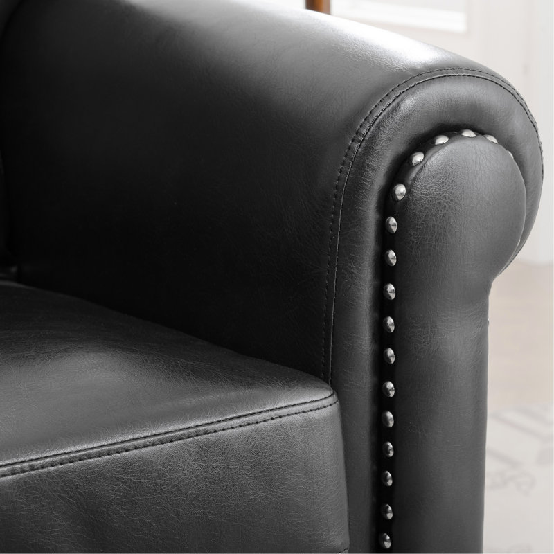 Canapé 1 place., Polyuréthane noir