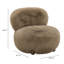 Fauteuil d'appoint en peau de mouton végane de qualité contractuelle, couleur taupe gaufrée