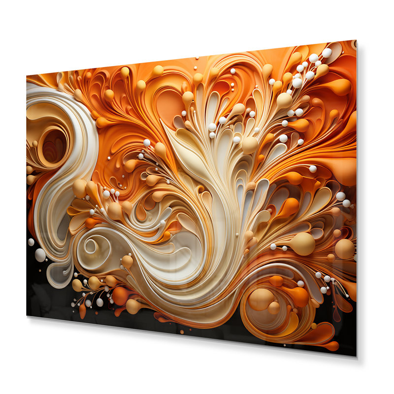 " Abstract Coffee Fluid Flames ", 12" H x 20" W x 1" D