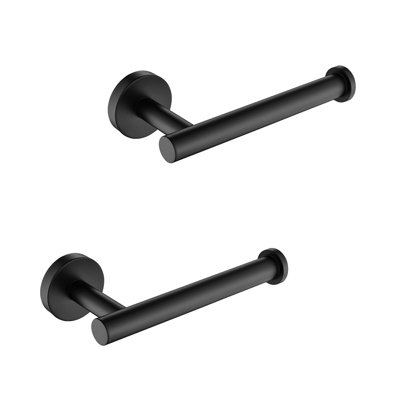 Porte-papier hygiénique mural Modern 2 - Acier inoxydable noir mat, surface lisse pour une installation facile à divers endroits