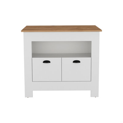 Kitchen Island Two Door Cabinet And Shelf