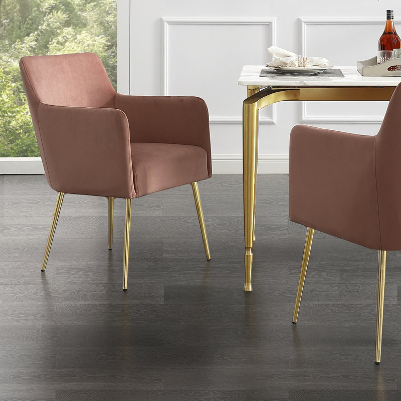 Chaise rembourrée Smollin, Or, Rosé