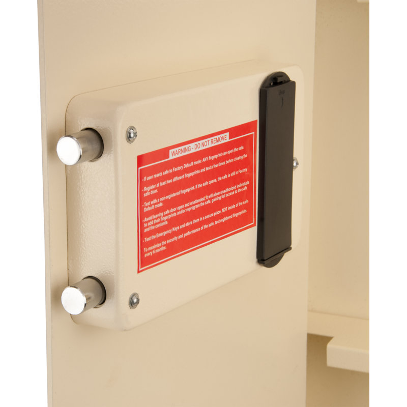 0.82 CUBIC FT LEFT OPEN BEIGE  BIOMETRIC WALL SAFE