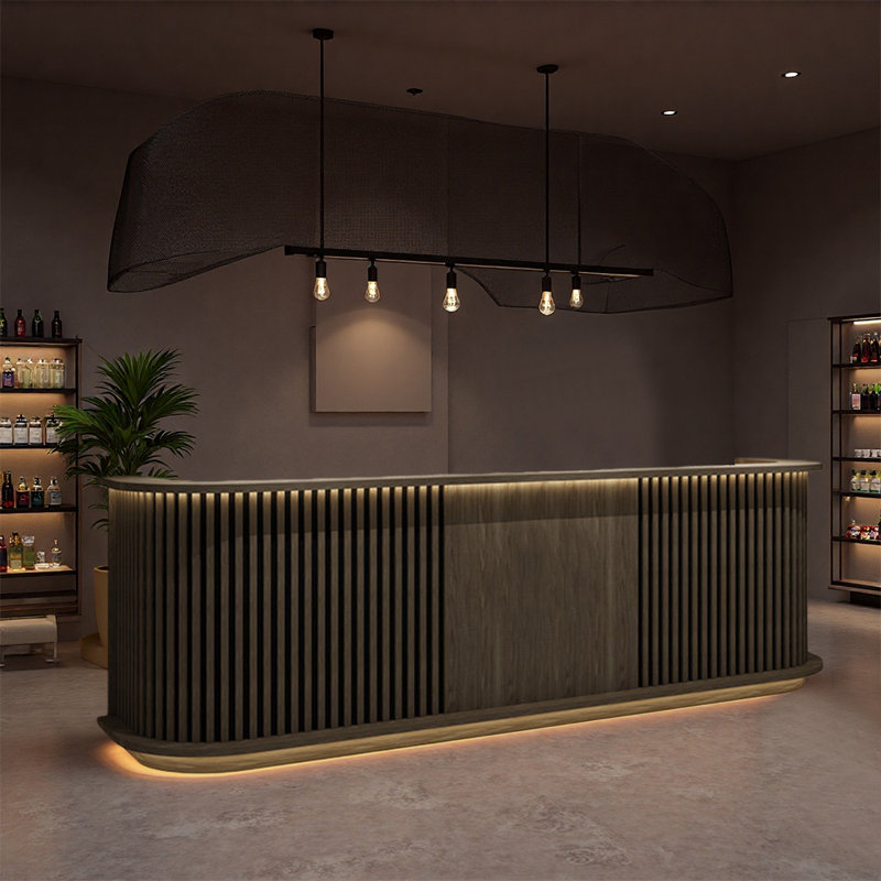 Sonette élégante et minimaliste à usages multiples pour bars et salons commerciaux, Café noir