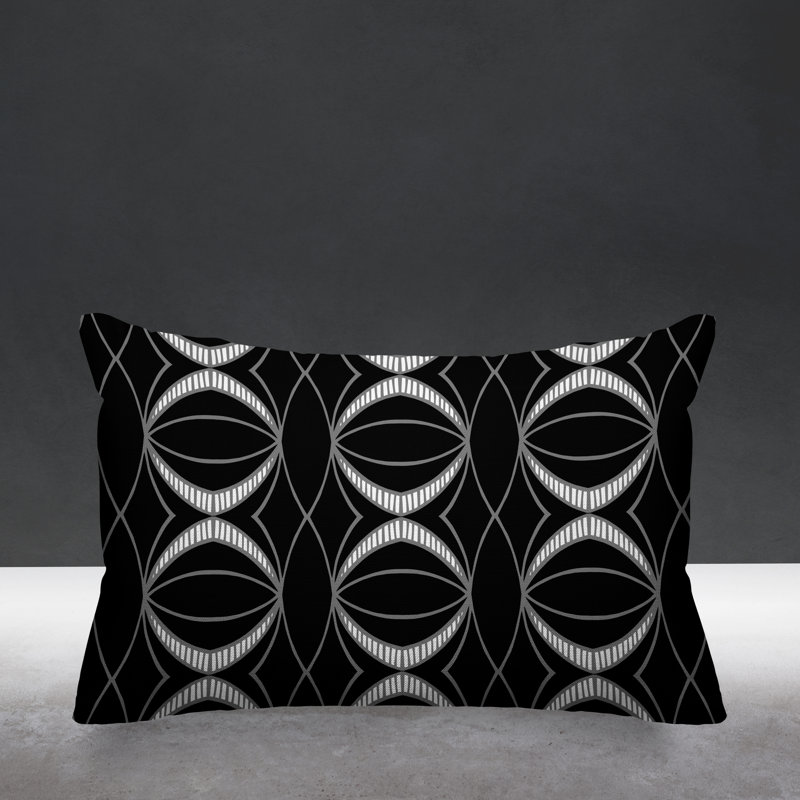Coussin décoratif intérieur / extérieur Samira, Noir