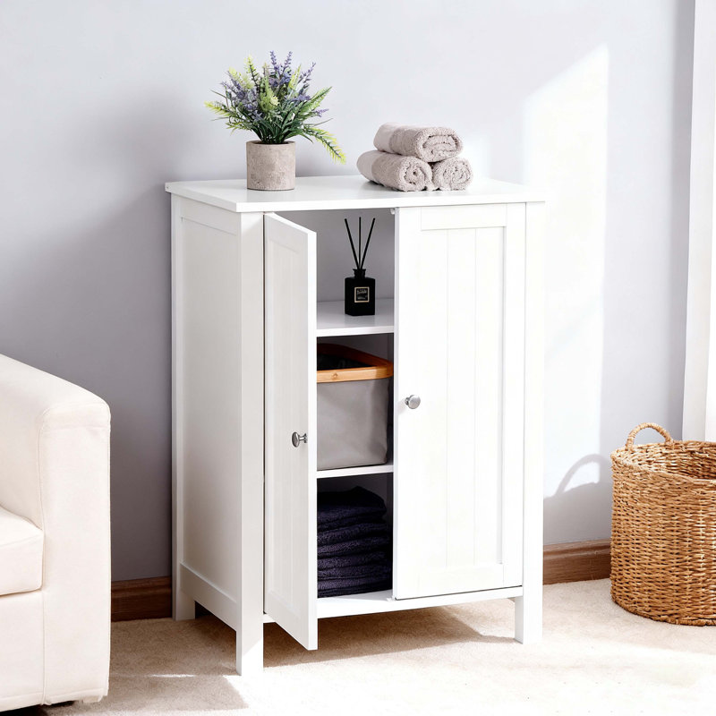 Armoire de rangement pour salle de bain avec tablette réglable à double porte