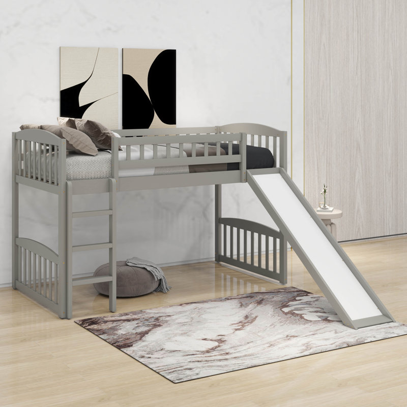 Twin Size Loft Bed With Slide And Ladder