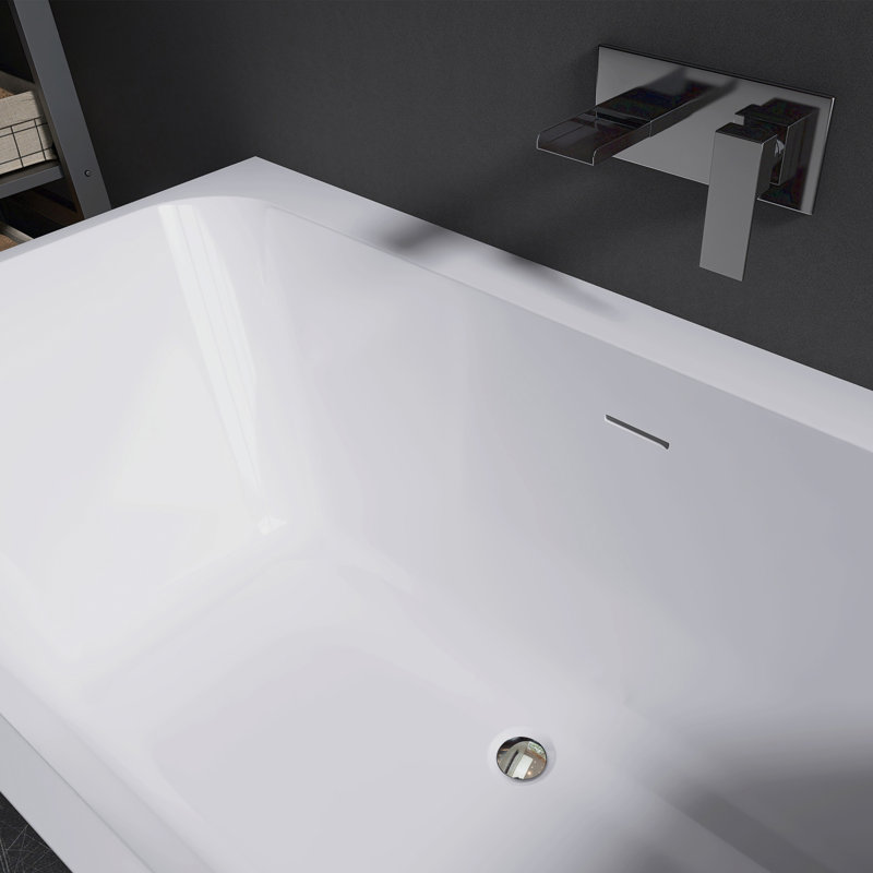 Tidal 55'' Acrylic Tub Deep Soaking Acrylic Bathtub
