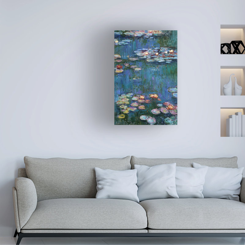 Art mural sur toile tendue - Claude Monet «Waterlilies Classic», décoration murale pour le salon, la chambre à coucher ou le bureau - 16 x 24