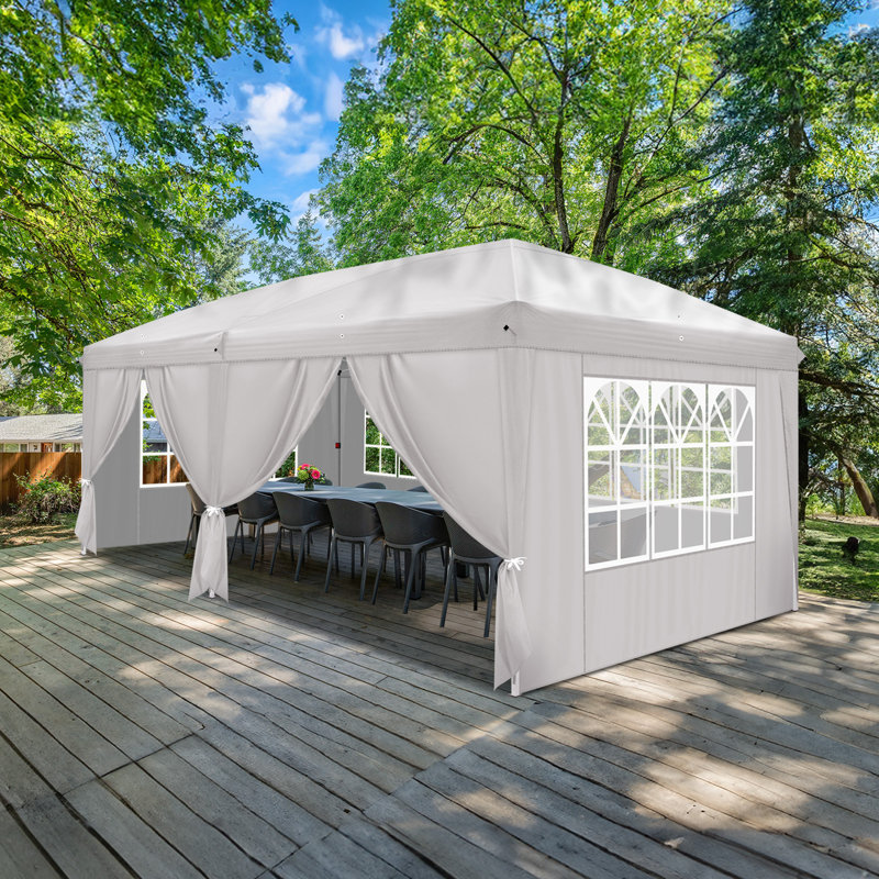 10 pi. × 20 pi Tente escamotable en tissu Oxford, Blanc