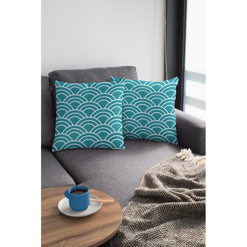 Housse de coussin Fredly, 20 po x 20 po, Bleu sarcelle