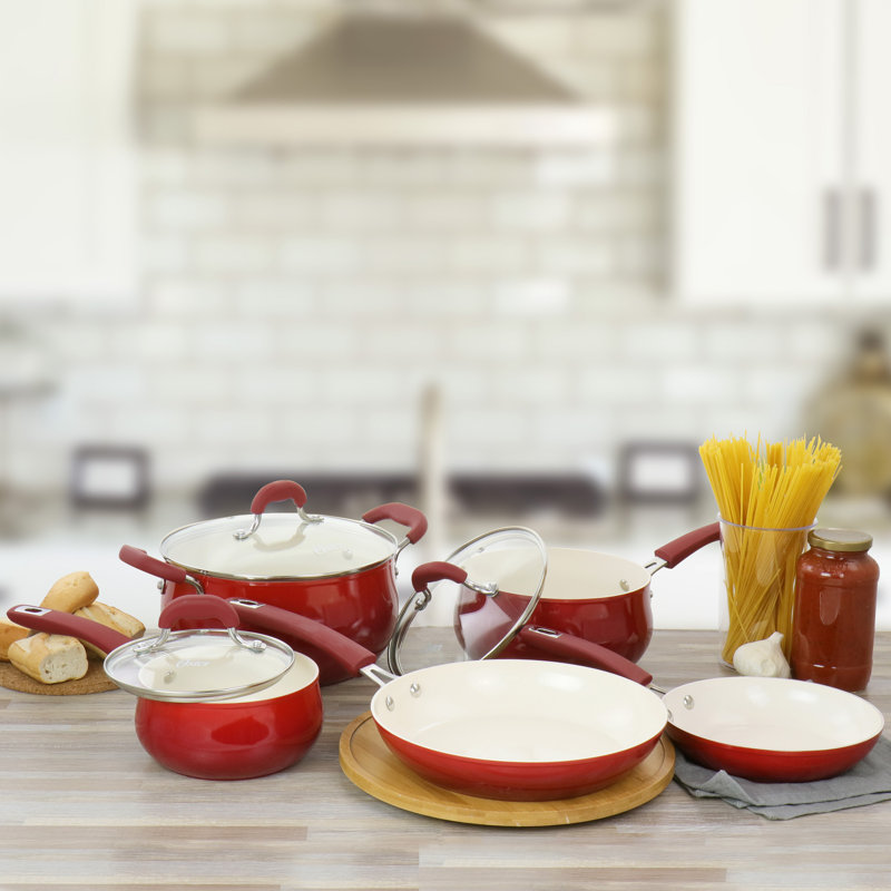 Oster Corbett 8 Piece Aluminum Nonstick Cookware Set