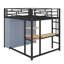 Lit mezzanine double en métal avec bureau, tablettes, prise de courant, lumière DEL et garde-robe-1277106971-1277106949