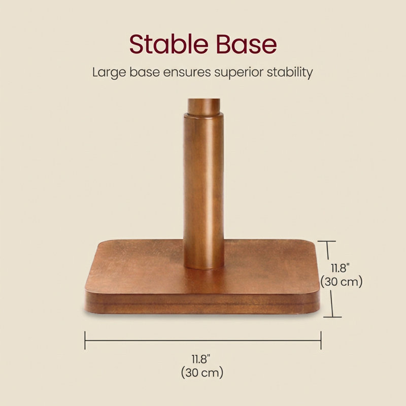 Trikomou Solid Wood 8-Hook Freestanding Coat Rack, Walnut