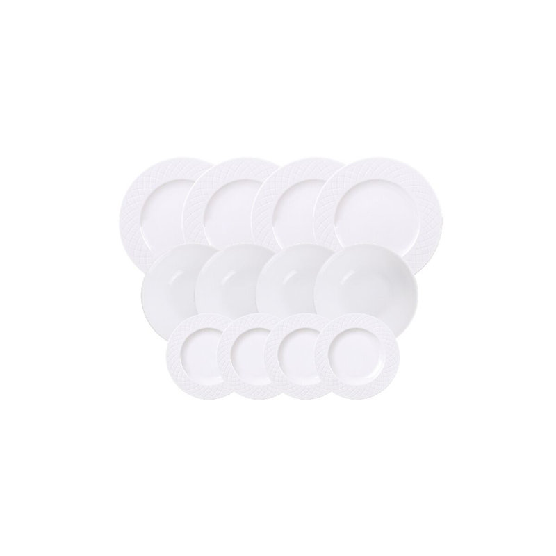 12 Piece Porcelain Dinnerware Set - Service for 4