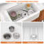 33'' L White Ceramic Workstation Rectangular Single Bowl Farmhouse / Apron Kitchen Sink with Cutting Board, Sink Grid