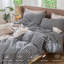 Ensemble de housse de couette en vichy Moomee 100% coton délavé-115836940-115836944