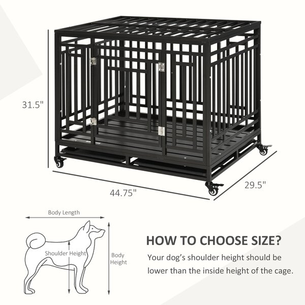 Tucker Murphy™ Pet 45 Heavy Duty Steel Dog Crate Kennel Pet Cage With ...