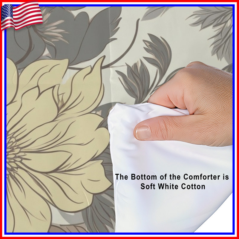 Pastel Floral Pattern Comforter, Twin Extra Long