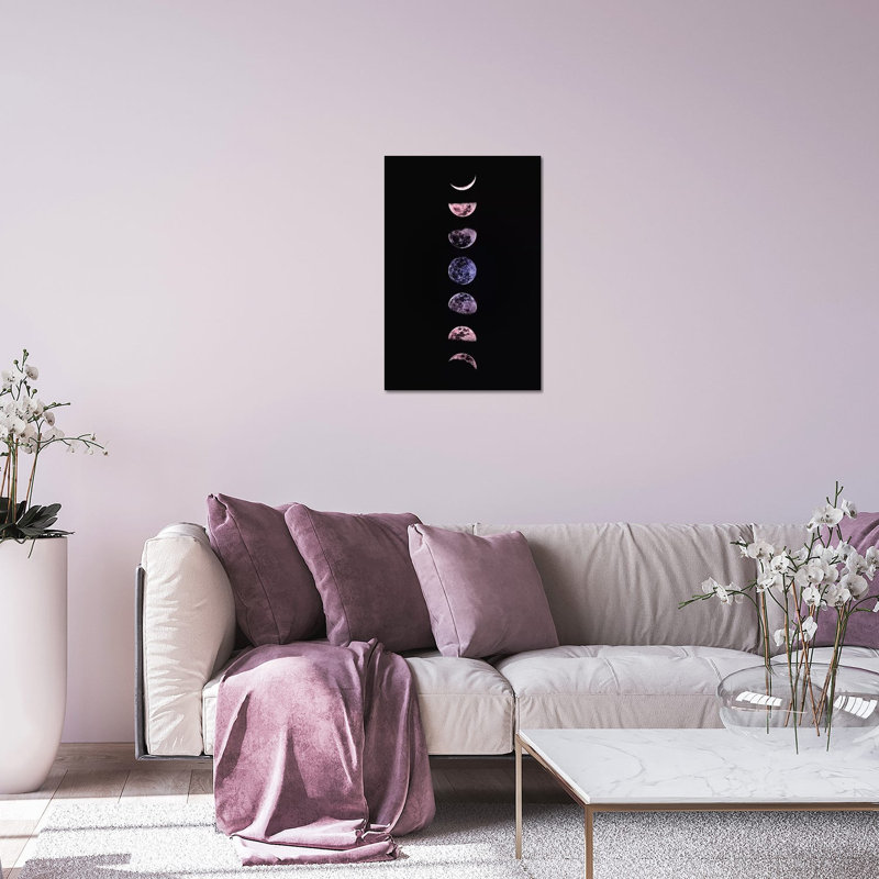 Phases de lune, impression sur verre acrylique, H 24 po x l 16 po x P 0,25 po