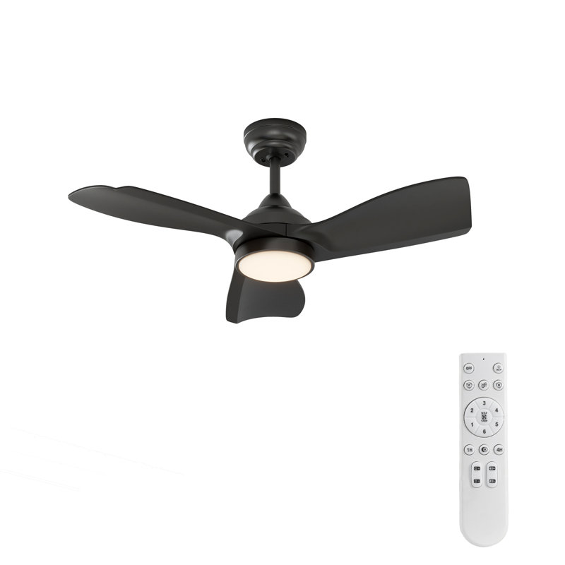 30 Inch Indoor Ceiling Fans with Lights and Remote Control, DC Slient Motor, Dimmable, Reversible, Timmer, 3 CCT, Black