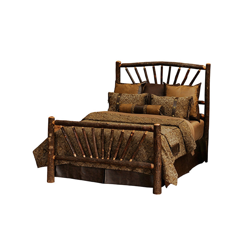 Lit Sunburst Fireside Lodge Hickory - très grand - cognac, Très grand lit, Érable rustique