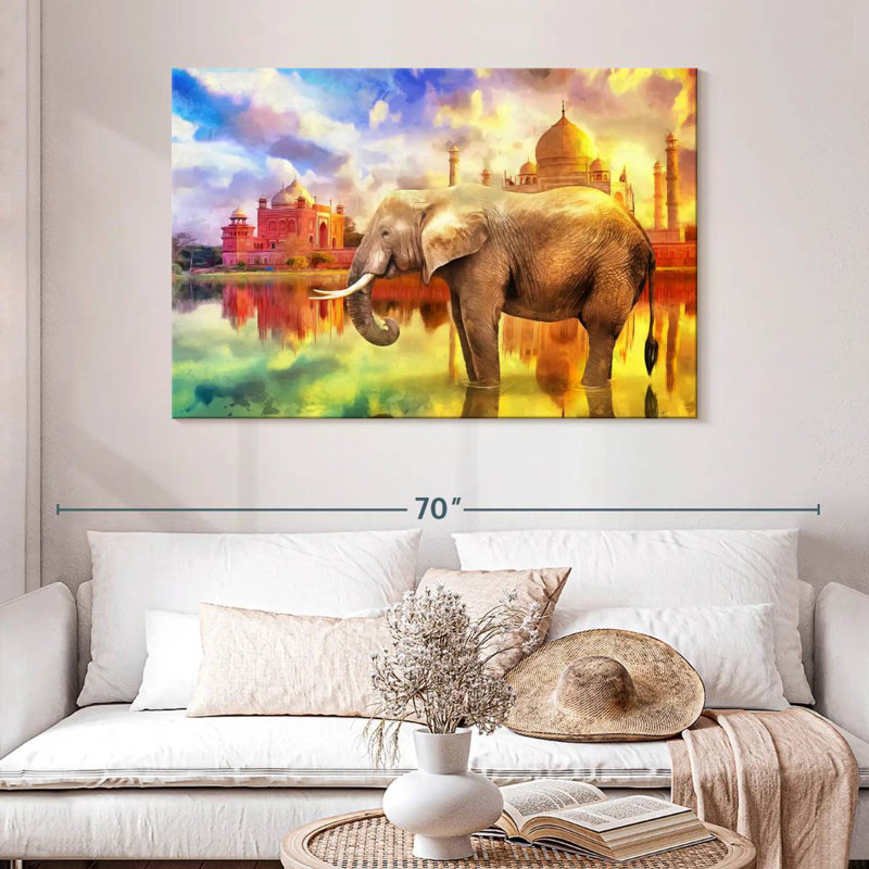 Éléphant Brampt Taj Mahal, H 32 po x l 48 po