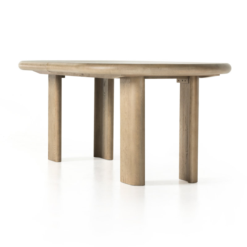 Light Oak Extendable Oval Dining Table with Solid Wood Base