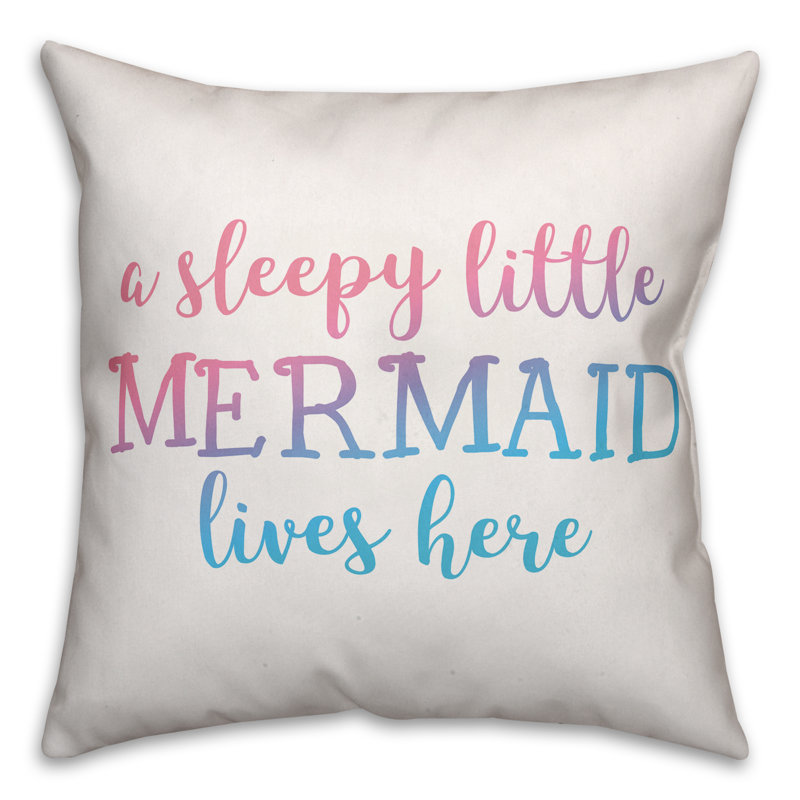  Sleepy Little Mermaid Throw Pillow
