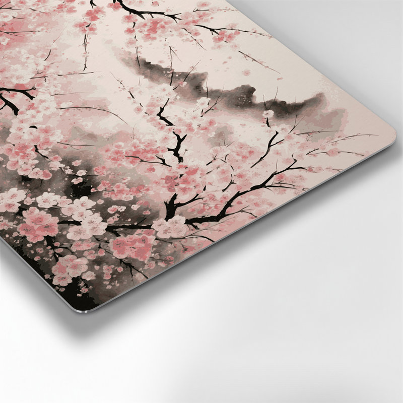 Art mural en métal Botanical Cherry Blossoms, H 132 po x l 168 po x P 0,05 po