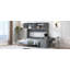 Grand lit escamotable mural avec bureau, tablettes de rangement et grands armoires