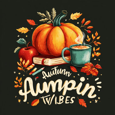 Pumpkin Latte Autumn Vibes Wrapped Canvas Wall Art