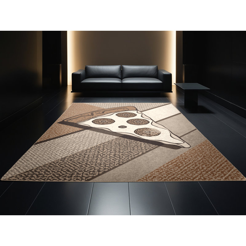 Machine Washable Kirkwood Pizza Slice Casual Moroccan Rug in Gray – Beige Binding, 3x5