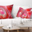 Coussin lombaire abstrait à motif fractal abstrait avec cercles