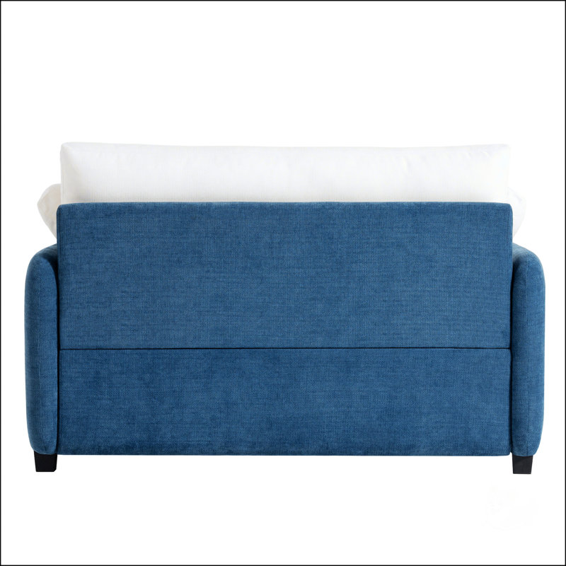 Canapé simple surdimensionné en chenille 50 * 43 ", Bleu; crème