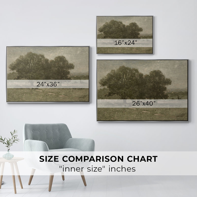 Vintage Landscape -DCXCVIII Framed Gallery Wrapped Canvas, H 25 po x l 37 po
