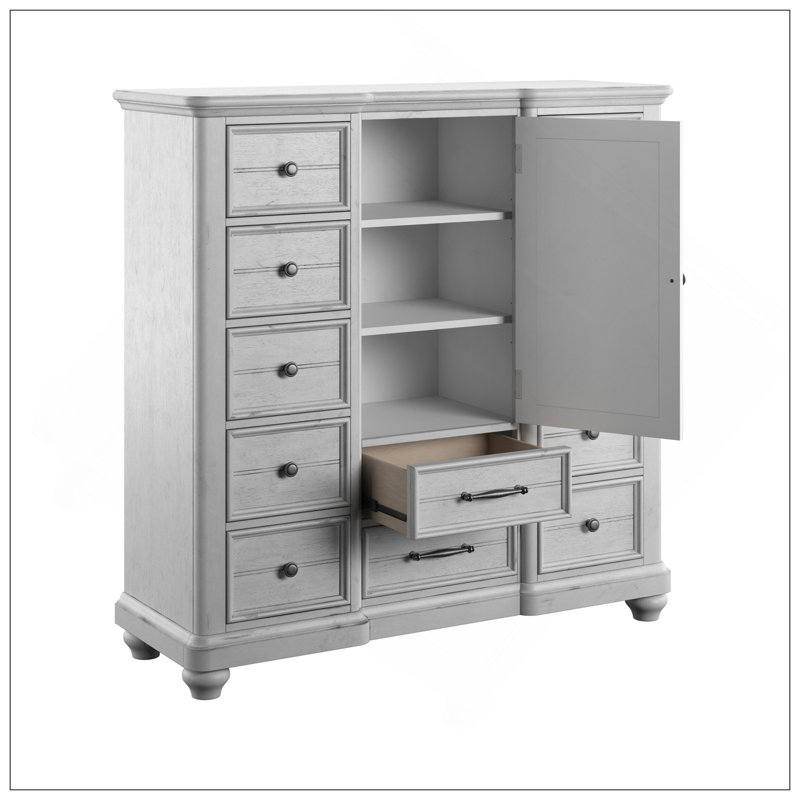 Commode principale 12 tiroirs grise avec armoire