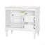 Meuble-lavabo avec lavabo, armoire de salle de bain autoportante avec tiroir rabattable et tablette réglable, structure en bois d'hévéa massif, panneaux de fibres à densité moyenne et poignées en métal-590192106-590192104