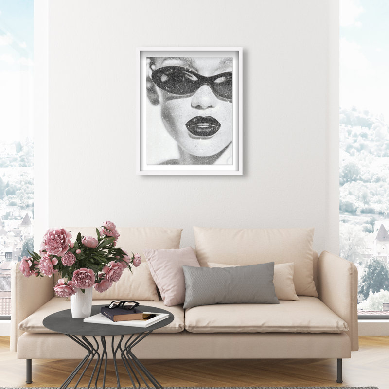 Midnight Gloss Framed Graphic Art, 46.5"H x 37.5"W, White Shadowbox
