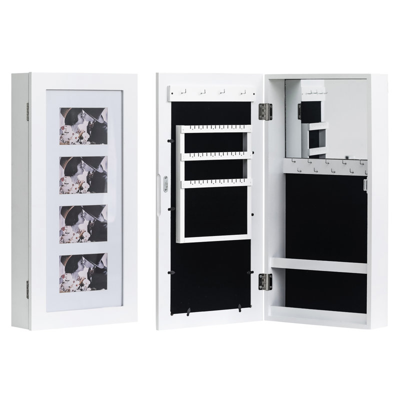 Armoire à bijoux murale avec miroir Tereasa, White