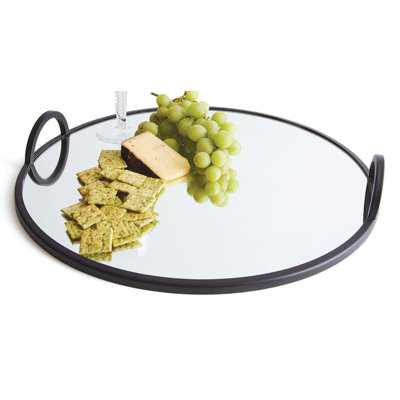 Plateau Miroir rond en Hust